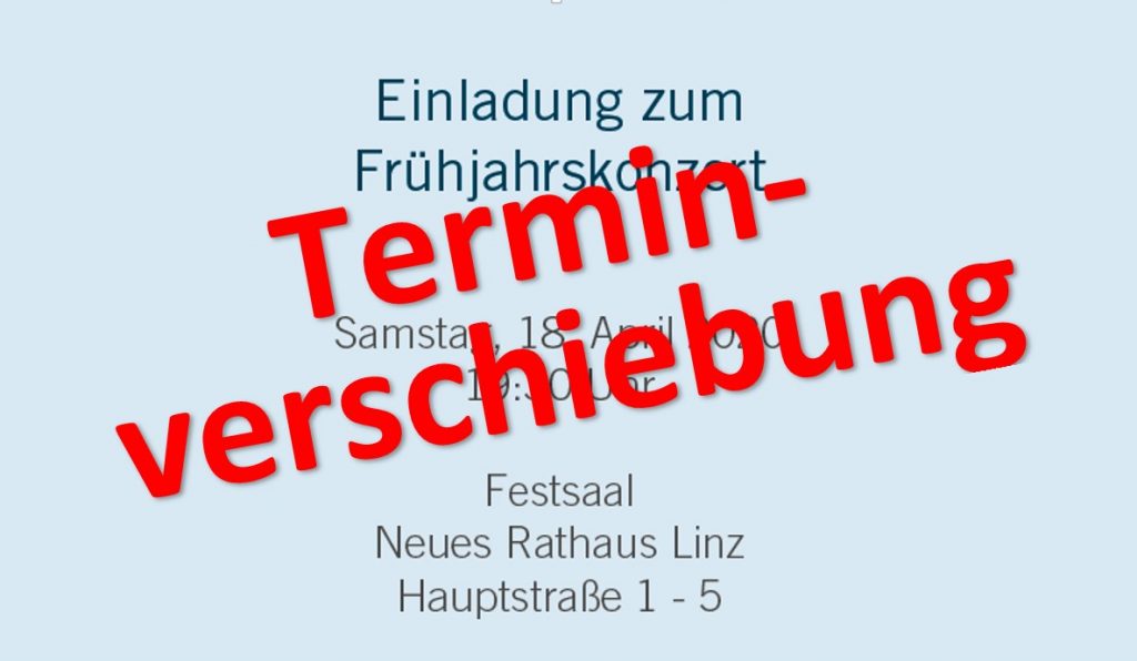 Verschiebung Frühjahrskonzert